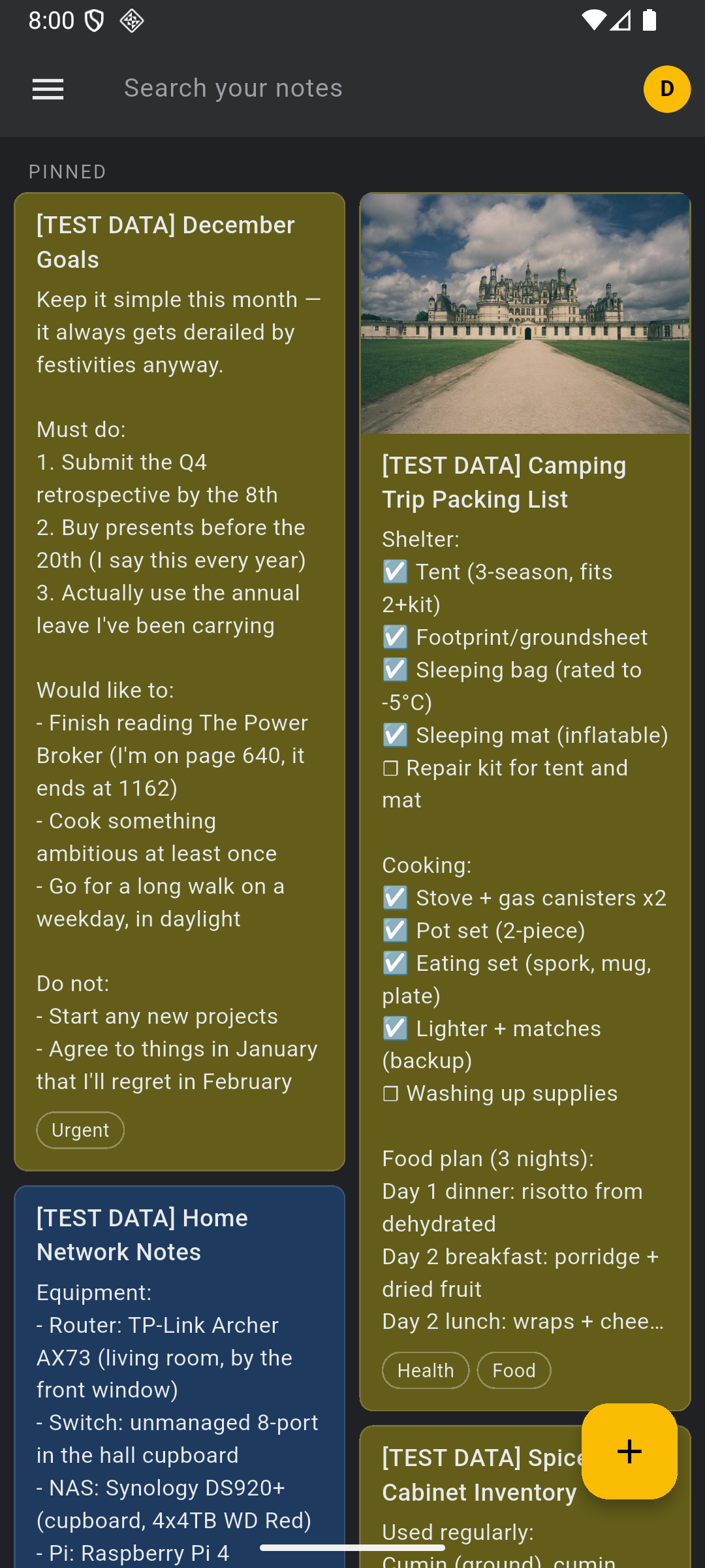 dKeep notes app on Android